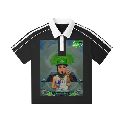Contrast Collar Short-Sleeve Polo Shirt