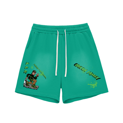 Sun Fade Raw Edge Cotton Shorts