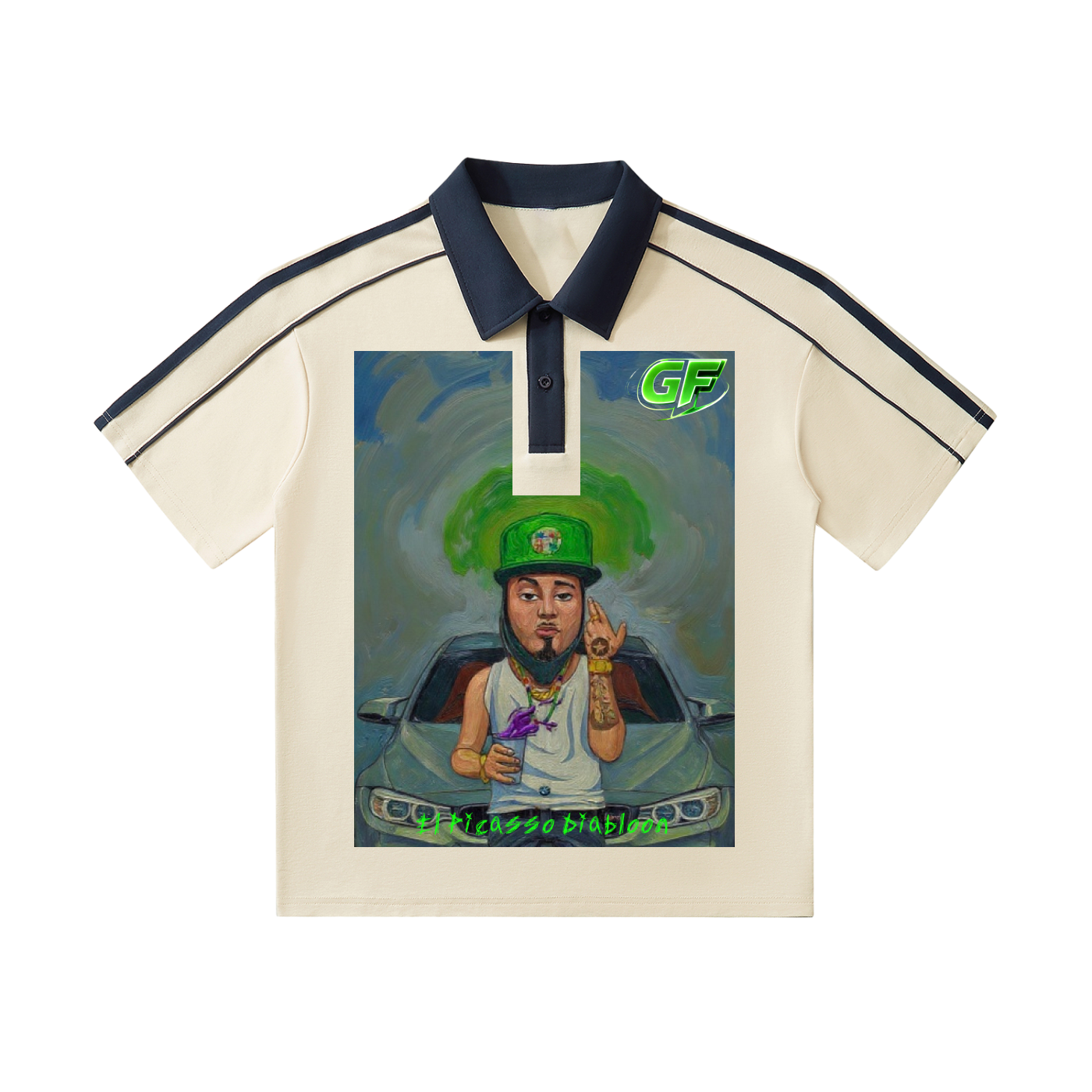 Contrast Collar Short-Sleeve Polo Shirt