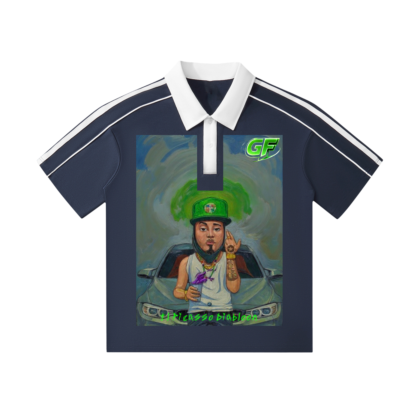 Contrast Collar Short-Sleeve Polo Shirt