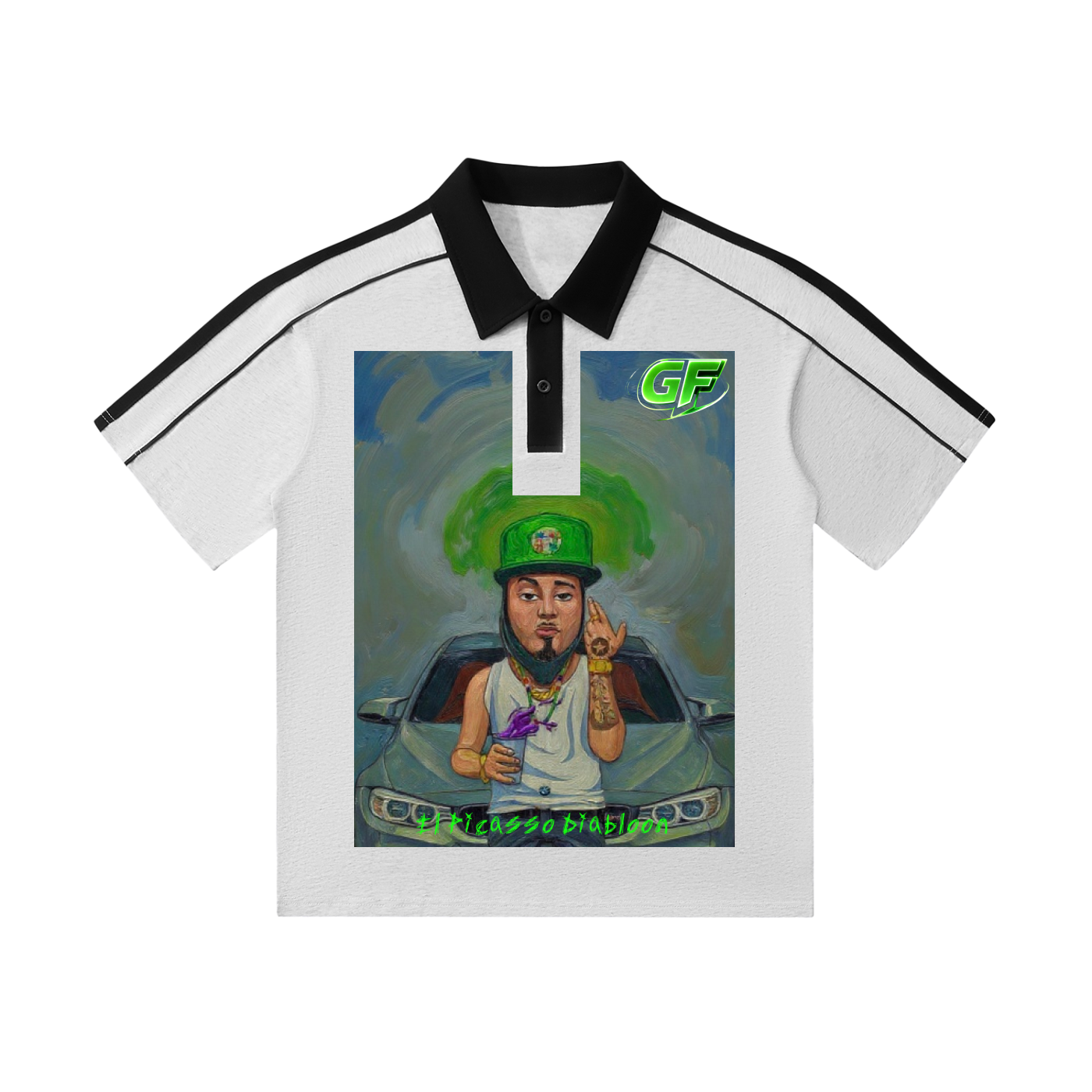 Contrast Collar Short-Sleeve Polo Shirt