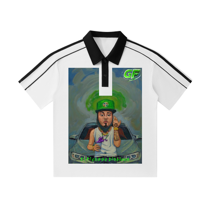 Contrast Collar Short-Sleeve Polo Shirt