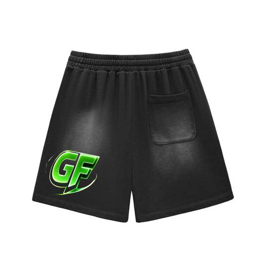 Sun Fade Raw Edge Cotton Shorts