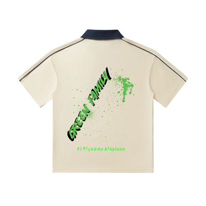 Contrast Collar Short-Sleeve Polo Shirt